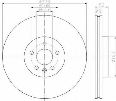 HELLA PAGID 8dd355119131 -  Диск тормозной вентилируемый
